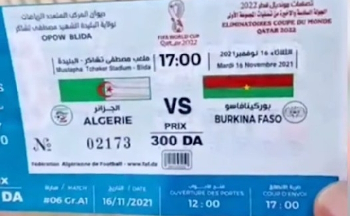 تذاكر مزورة لمباراة الجزائر وبوركينا فاسو